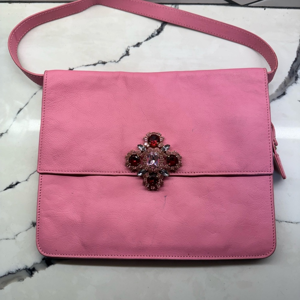 Vintage Juicy Couture - Pink Leather - Broach - Purse